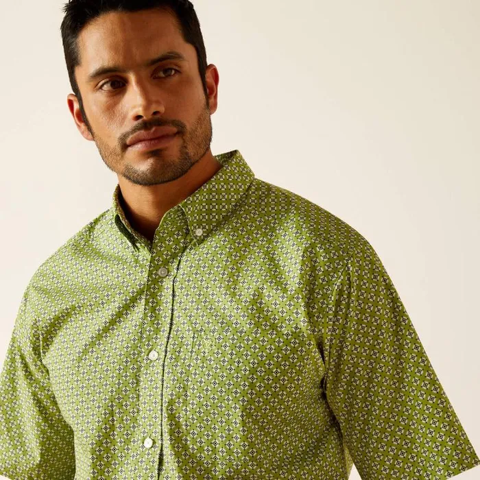 Men Button Down Shirts Ariat Toby Classic Fit Shirt Green Men Button Down Shirts Ariat Toby Classic Fit Shirt Green
