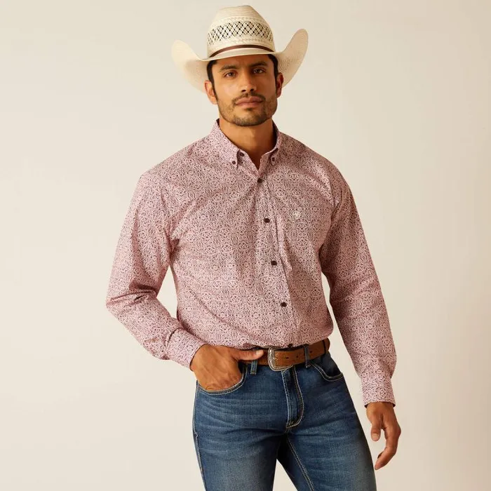 Men Button Down Shirts Ariat Turner Classic Fit Shirt Syrah