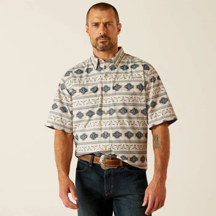 Men Button Down Shirts Ariat VentTEK Outbound Classic Fit Shirt French Oak