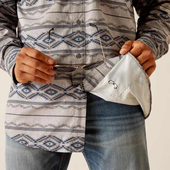 Men Button Down Shirts Ariat VentTEK Outbound Classic Fit Shirt Moon Mist Men Button Down Shirts Ariat VentTEK Outbound Classic Fit Shirt Moon Mist