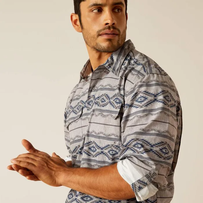 Men Button Down Shirts Ariat VentTEK Outbound Classic Fit Shirt Moon Mist Men Button Down Shirts Ariat VentTEK Outbound Classic Fit Shirt Moon Mist