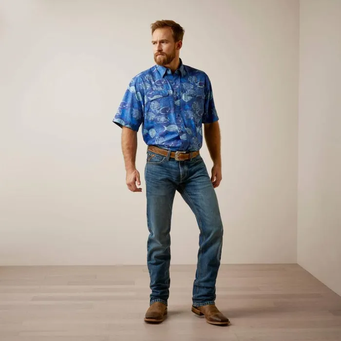Men Button Down Shirts Ariat VentTEK Outbound Classic Fit Shirt Skyfall Men Button Down Shirts Ariat VentTEK Outbound Classic Fit Shirt Skyfall