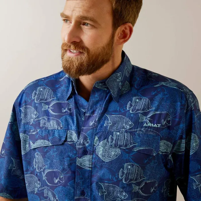 Men Button Down Shirts Ariat VentTEK Outbound Classic Fit Shirt Skyfall Men Button Down Shirts Ariat VentTEK Outbound Classic Fit Shirt Skyfall