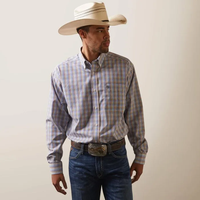 Men Button Down Shirts Ariat Wrinkle Free Arther Classic Fit Shirt White
