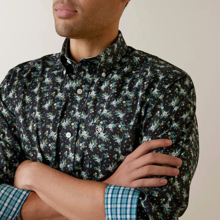 Men Button Down Shirts Ariat Wrinkle Free Camdyn Fitted Shirt Navy Men Button Down Shirts Ariat Wrinkle Free Camdyn Fitted Shirt Navy