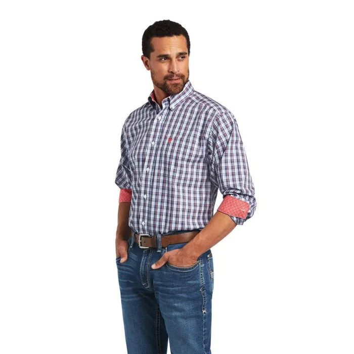 Men Button Down Shirts Ariat Wrinkle Free Nico Classic Fit Shirt White