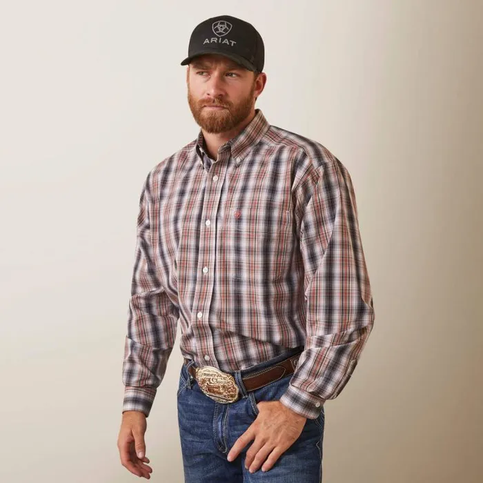 Men Button Down Shirts Ariat Wrinkle Free Owen Classic Fit Shirt Nutmeg