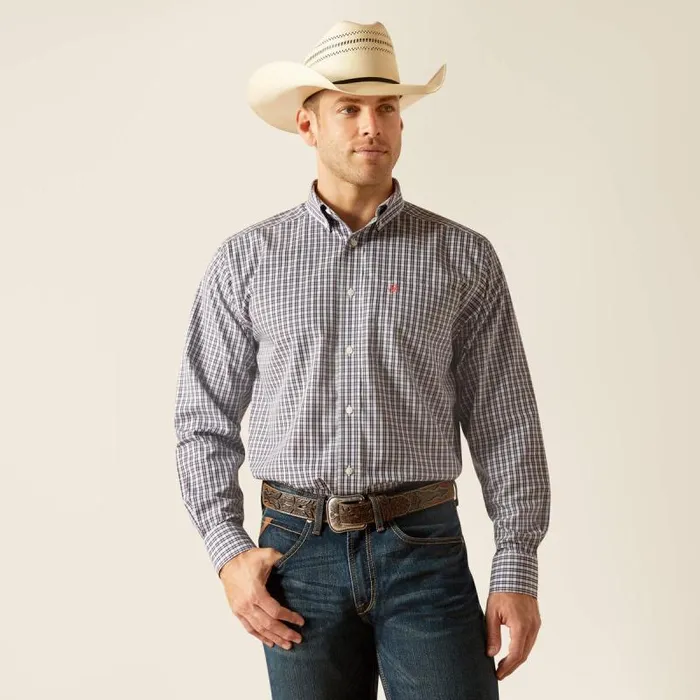 Men Button Down Shirts Ariat Wrinkle Free Walker Classic Fit Shirt Skyway