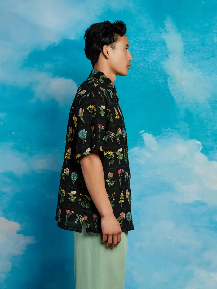 Men Cameron Embroidery Boxy Shirt Black Sister Jane Shirts