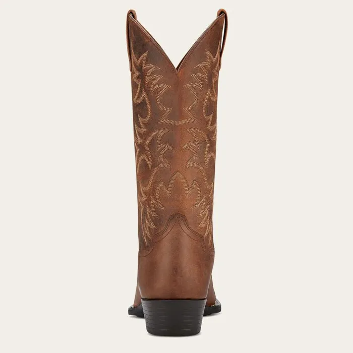 Men Dress and Fashion Boots Ariat Heritage R Toe Western Boot Distressed Brown