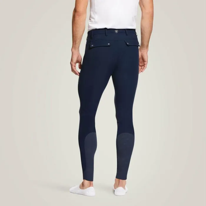 Men English Riding Ariat Tri Factor Grip Knee Patch Breech Navy Men English Riding Ariat Tri Factor Grip Knee Patch Breech Navy