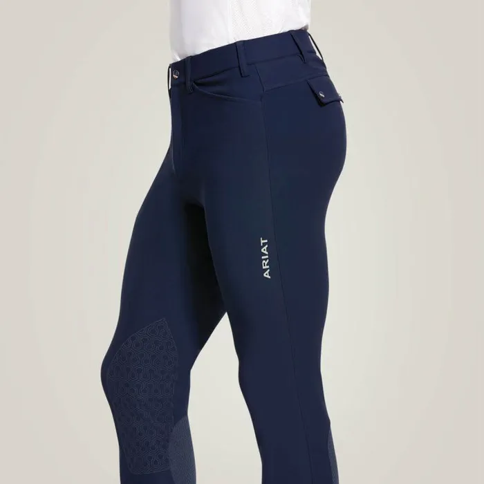 Men English Riding Ariat Tri Factor Grip Knee Patch Breech Navy Men English Riding Ariat Tri Factor Grip Knee Patch Breech Navy