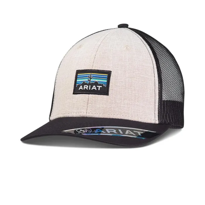 Men Hats and Caps Ariat Cactus Patch Hat White
