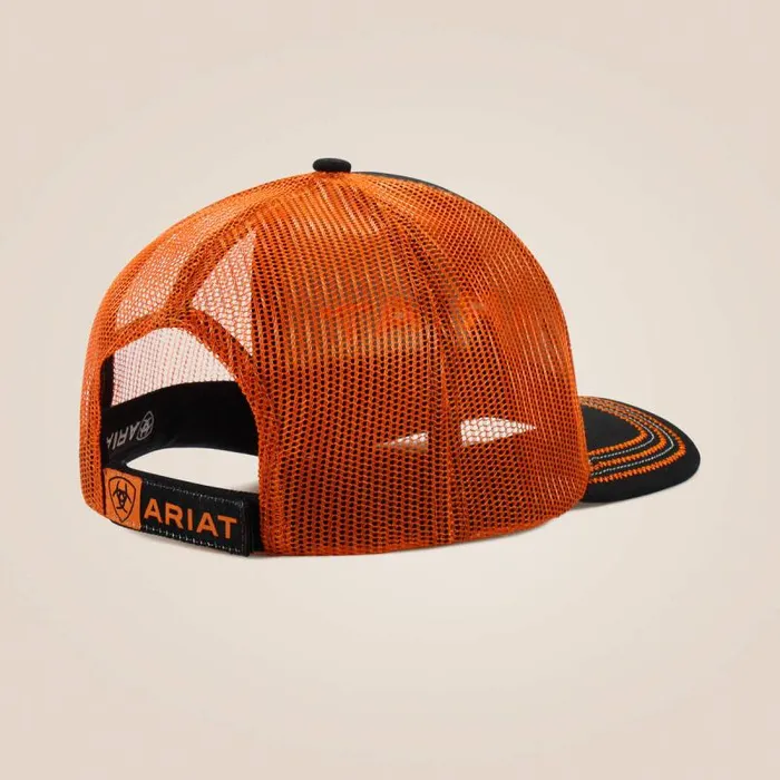 Men Hats and Caps Ariat Chaz Cap Blkorang