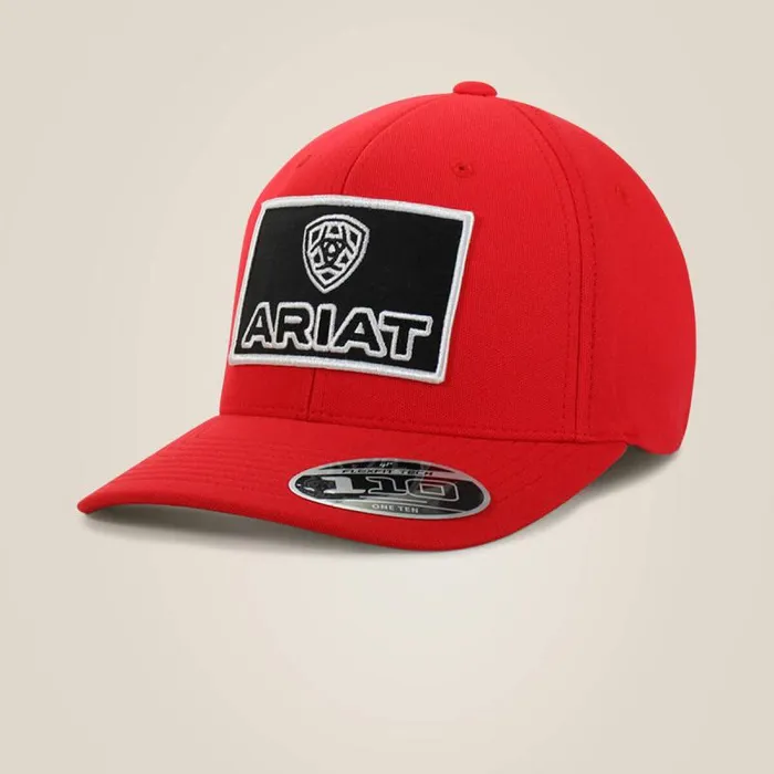 Men Hats and Caps Ariat Large Logo Patch Cap Red