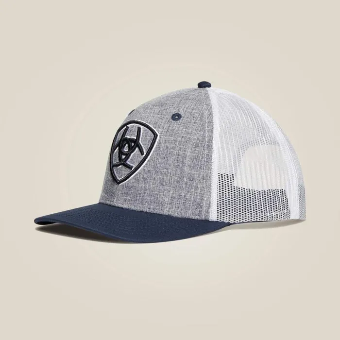 Men Hats and Caps Ariat Large Shield Cap Grey