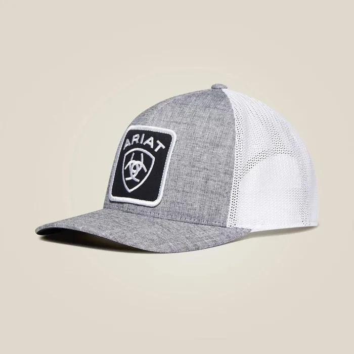 Men Hats and Caps Ariat Logo Patch Cap Gray
