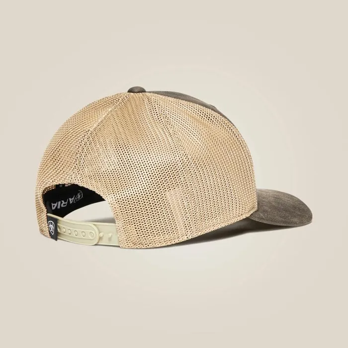 Men Hats and Caps Ariat Long Rectangle Logo Patch Cap Brown