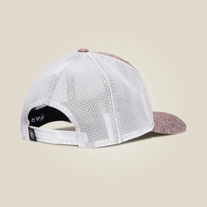 Men Hats and Caps Ariat Offset Shield Cap Maroon