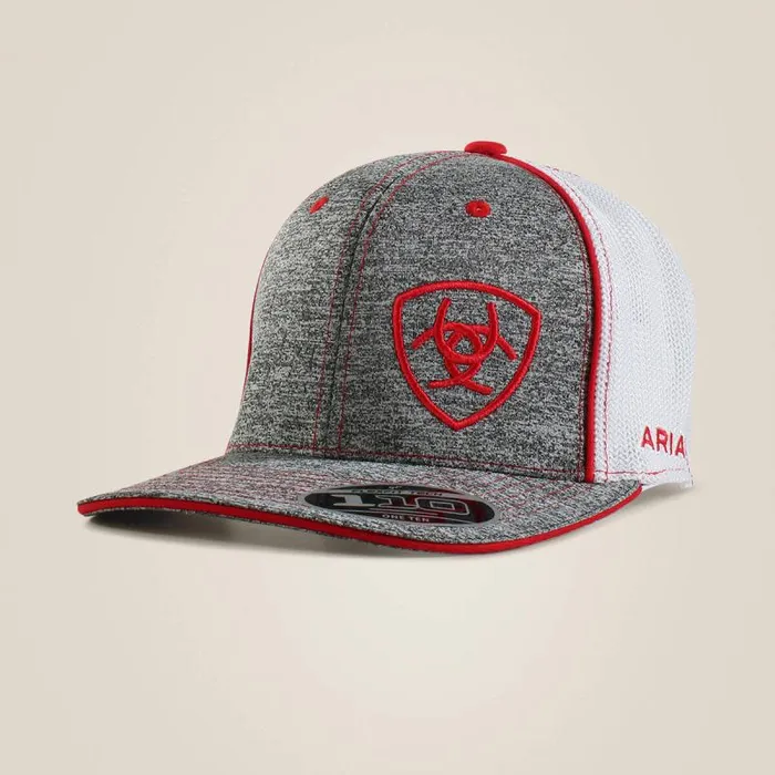 Men Hats and Caps Ariat Offset Shield Logo Cap Red