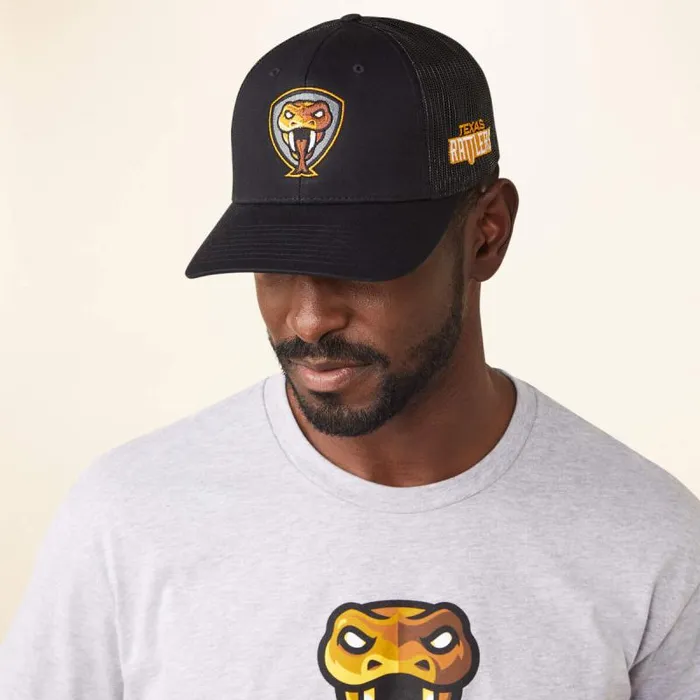 Men Hats and Caps Ariat Rattler PBR Cap Black