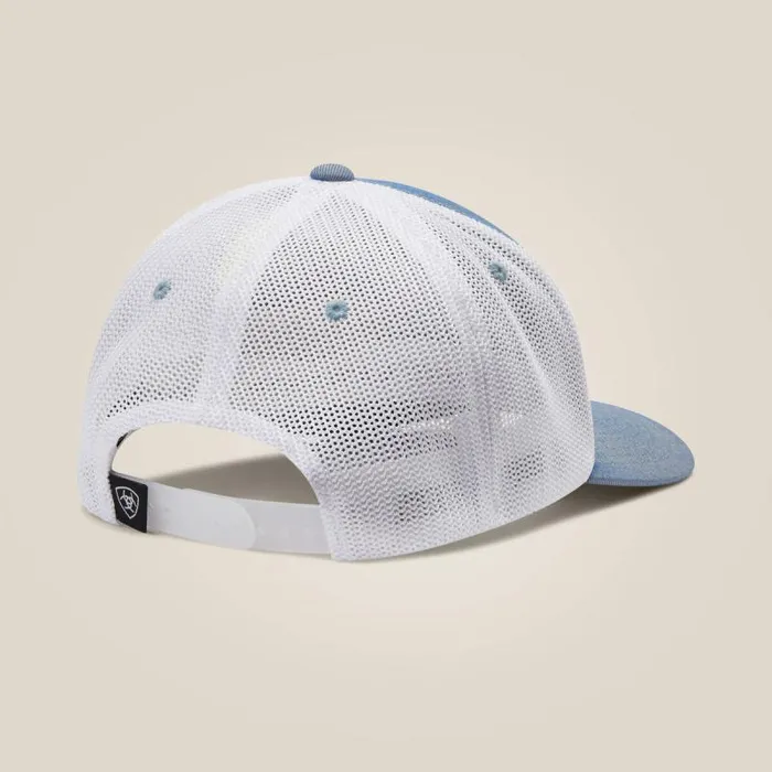 Men Hats and Caps Ariat Rectangle Logo Patch Cap Light Blue