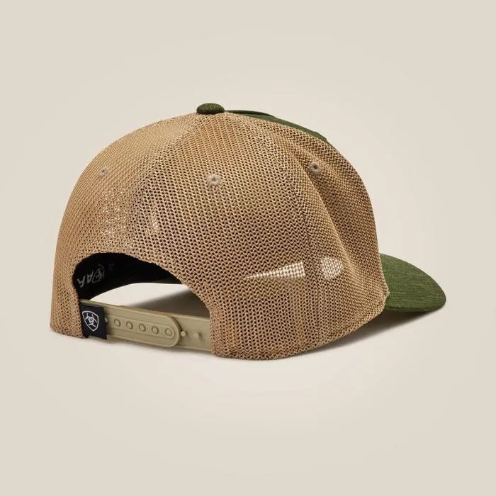 Men Hats and Caps Ariat Round Logo Patch Cap Green