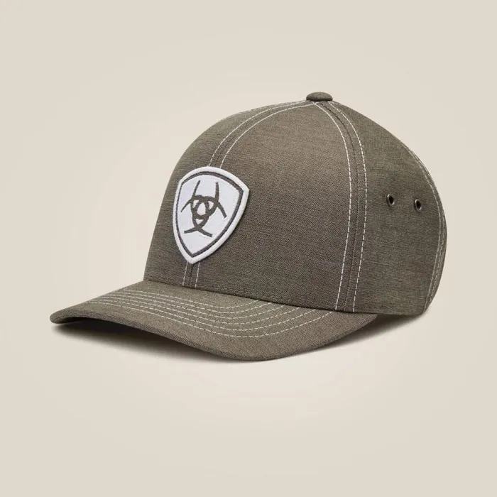 Men Hats and Caps Ariat Shield Logo Patch Cap Grey