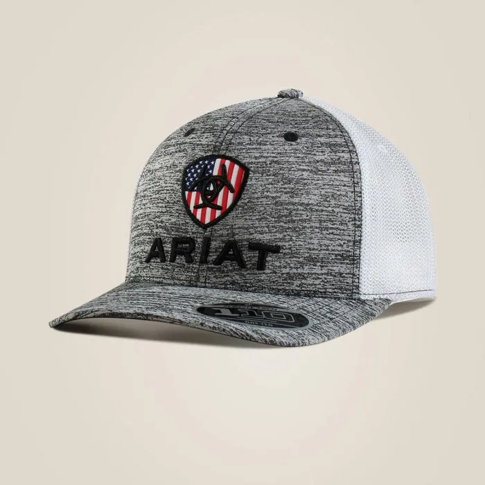 Men Hats and Caps Ariat Simple Logo Mesh Cap Grayflag