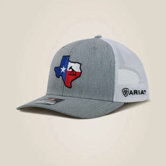 Men Hats and Caps Ariat Tex Flag Patch Cap Black