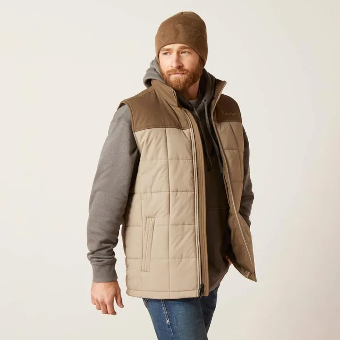 Men Jackets and Vests Ariat Crius Insulated Vest Brindlemajor Brown