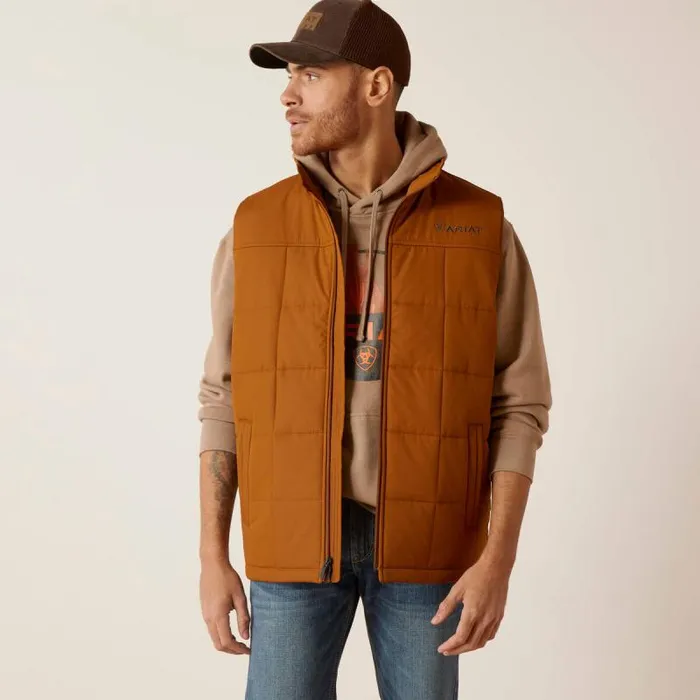 Men Jackets and Vests Ariat Crius Insulated Vest Chestnut