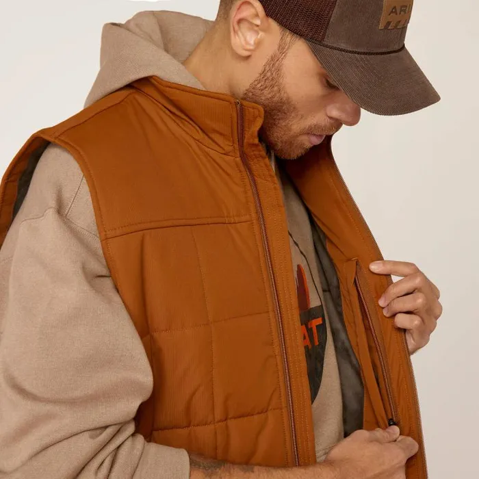 Men Jackets and Vests Ariat Crius Insulated Vest Chestnut Men Jackets and Vests Ariat Crius Insulated Vest Chestnut