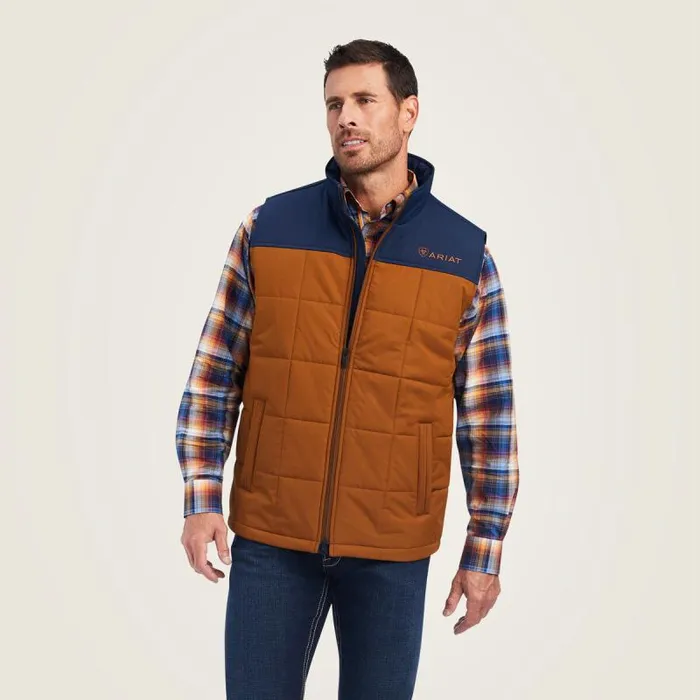 Men Jackets and Vests Ariat Crius Insulated Vest Chestnutnavy