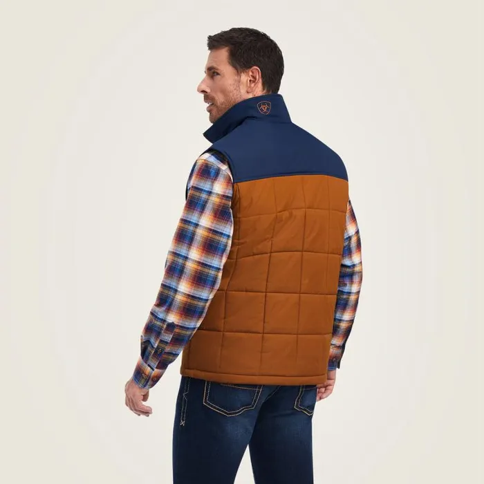Men Jackets and Vests Ariat Crius Insulated Vest Chestnutnavy Men Jackets and Vests Ariat Crius Insulated Vest Chestnutnavy