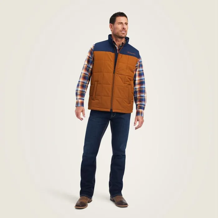 Men Jackets and Vests Ariat Crius Insulated Vest Chestnutnavy Men Jackets and Vests Ariat Crius Insulated Vest Chestnutnavy