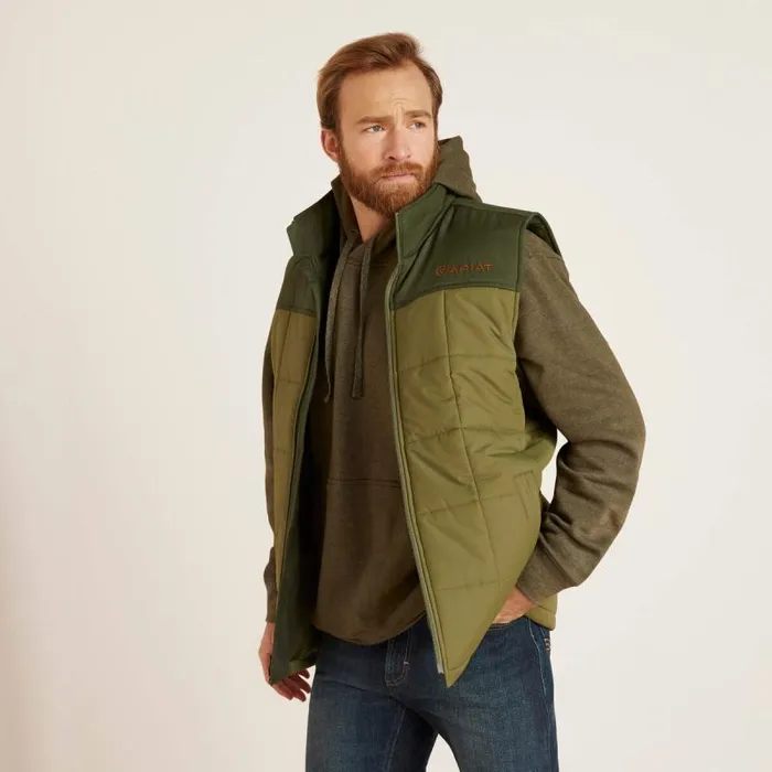 Men Jackets and Vests Ariat Crius Insulated Vest Northern Lodenduffle Bag