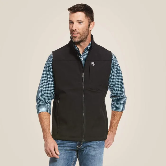 Men Jackets and Vests Ariat Logo 20 Softshell Vest Black