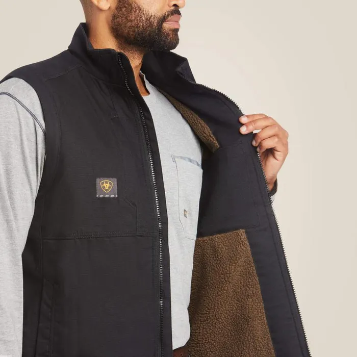 Men Jackets and Vests Ariat Rebar DuraCanvas Vest Black Men Jackets and Vests Ariat Rebar DuraCanvas Vest Black