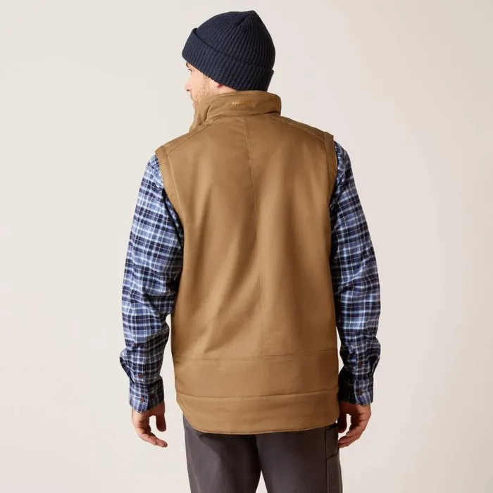 Men Jackets and Vests Ariat Rebar DuraCanvas Vest Field Khaki