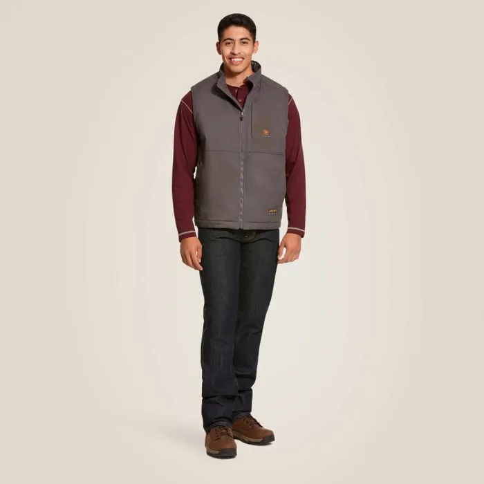 Men Jackets and Vests Ariat Rebar DuraCanvas Vest Rebar Grey Men Jackets and Vests Ariat Rebar DuraCanvas Vest Rebar Grey