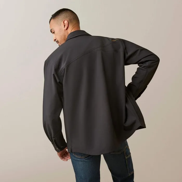 Men Jackets and Vests Ariat Rebar DuraStretch Utility Softshell Shirt Jacket Black Men Jackets and Vests Ariat Rebar DuraStretch Utility Softshell Shirt Jacket Black