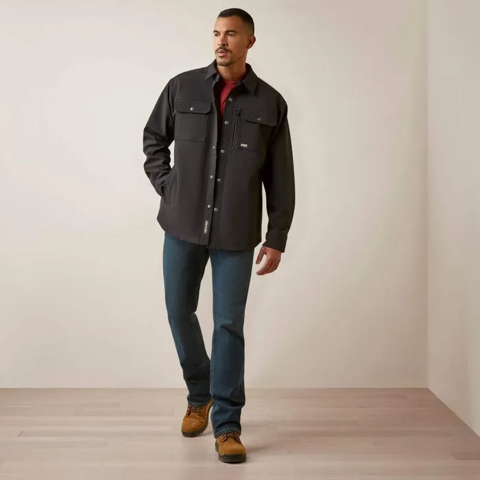 Men Jackets and Vests Ariat Rebar DuraStretch Utility Softshell Shirt Jacket Black Men Jackets and Vests Ariat Rebar DuraStretch Utility Softshell Shirt Jacket Black