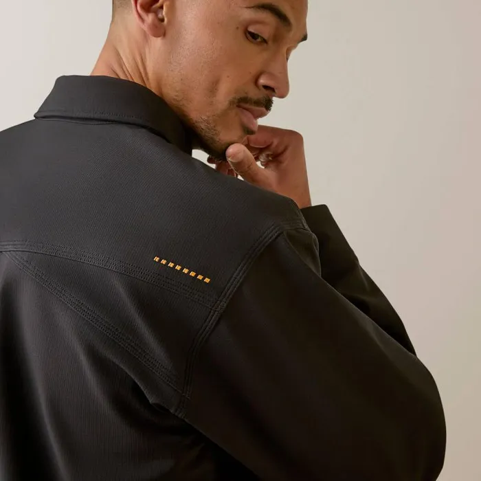 Men Jackets and Vests Ariat Rebar DuraStretch Utility Softshell Shirt Jacket Black Men Jackets and Vests Ariat Rebar DuraStretch Utility Softshell Shirt Jacket Black