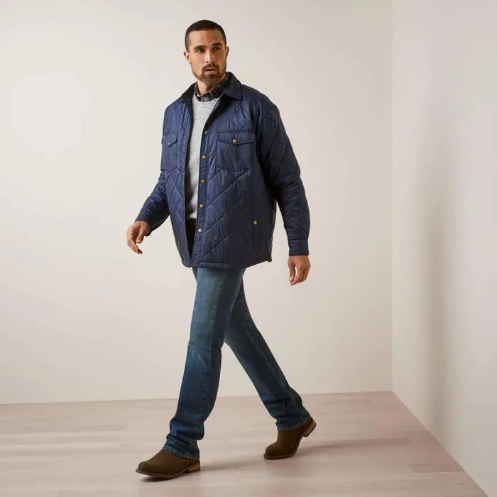 Men Jackets and Vests Ariat Stinson Shirt Jacket Navy Men Jackets and Vests Ariat Stinson Shirt Jacket Navy