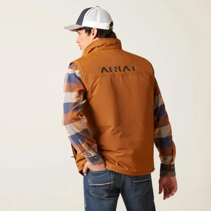 Men Jackets and Vests Ariat Team Logo Insulated Vest Chestnut Men Jackets and Vests Ariat Team Logo Insulated Vest Chestnut