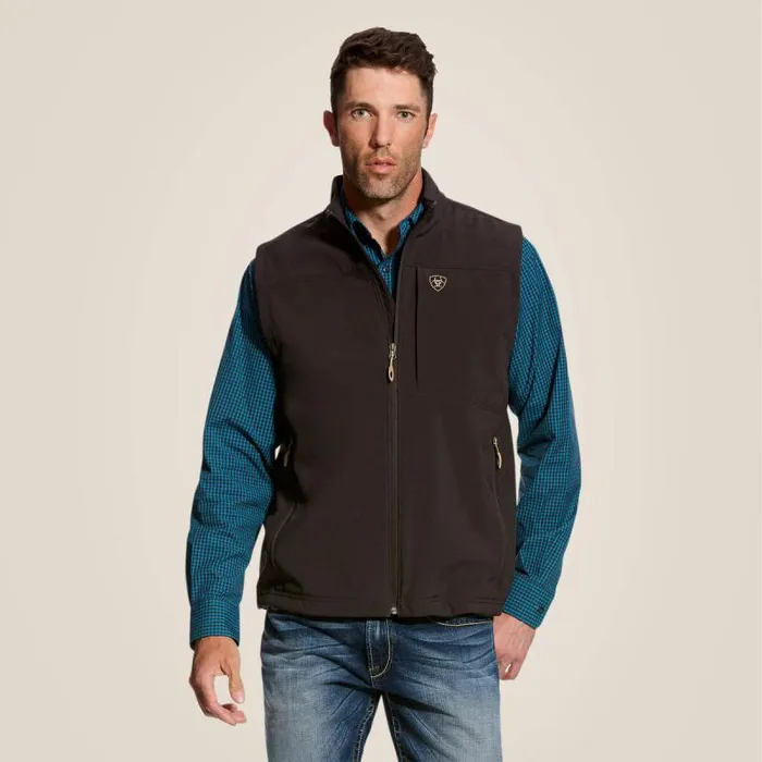Men Jackets and Vests Ariat Vernon 20 Softshell Vest Espresso