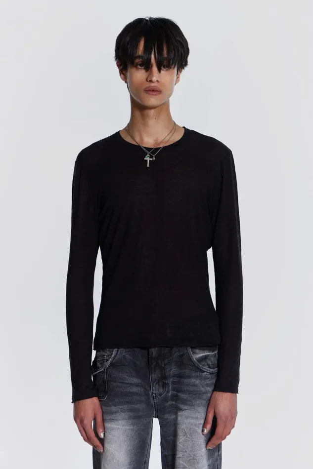 Men Jaded London Basics Black Mist Long Sleeve