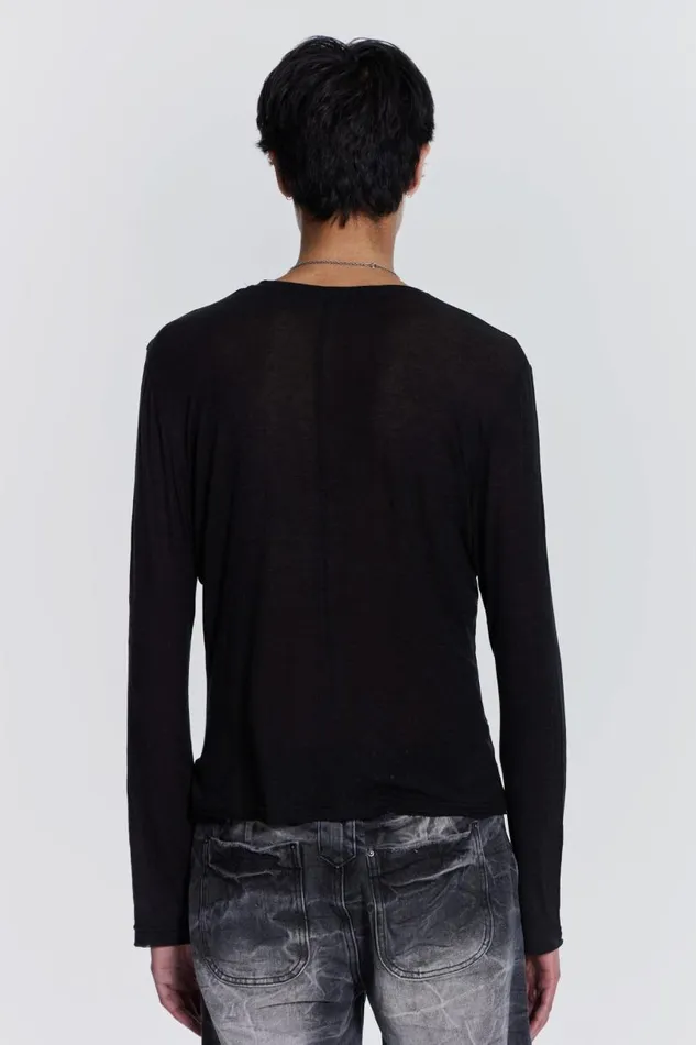 Men Jaded London Basics Black Mist Long Sleeve
