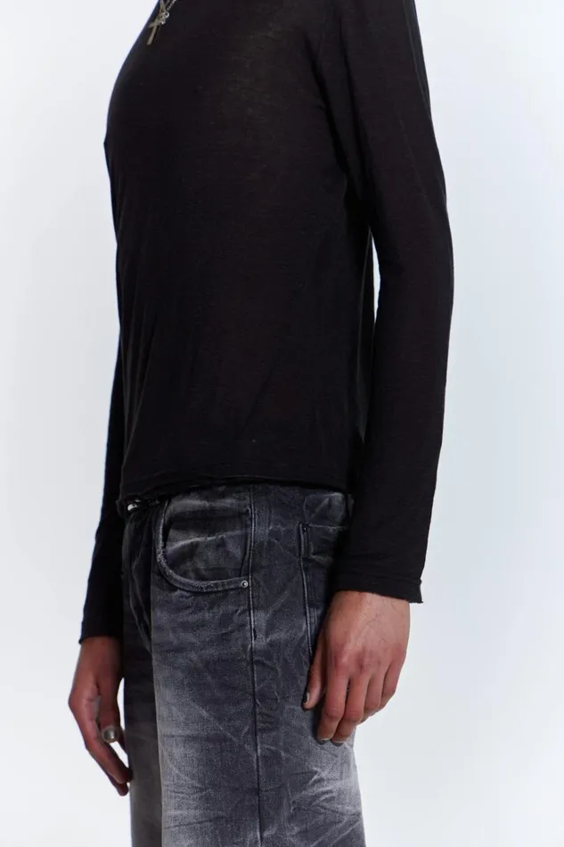 Men Jaded London Basics Black Mist Long Sleeve